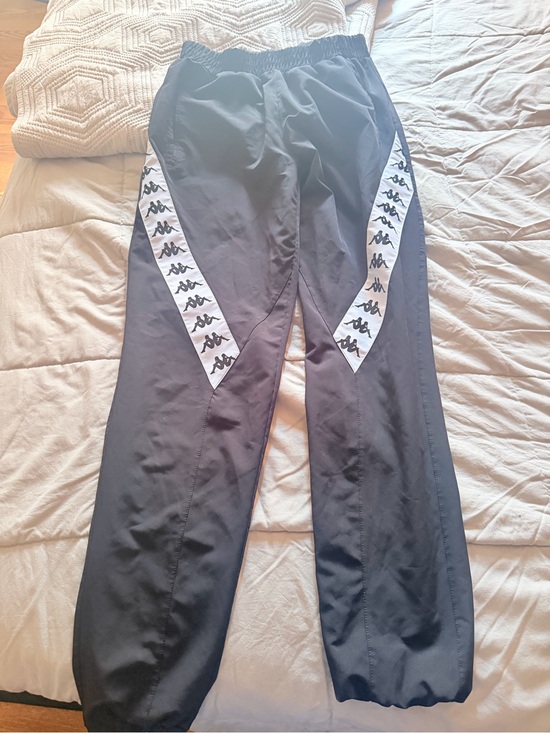 Kappa Pants - Kappa Black Track Pants with White Logo Panels